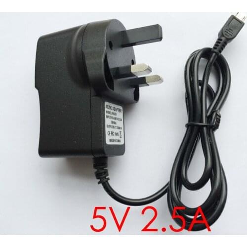 1PCS High Quality AC100-240V DC 5V 2.5A Micro USB Charger Adapter Power Supply for Raspberry Pi UK Plug