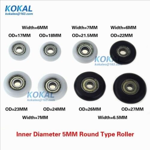 [R-ID5]10 pcs inner size 5mm high quality bearing roller for all size outer 17-27mm round type window door wheel pulley