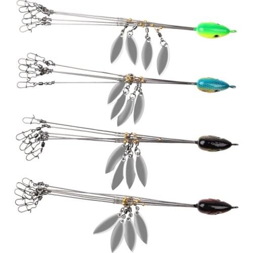 8pcs 15g 5 Arms Alabama rig Umbrella Fishing bait wtih spoon metal lure fishing rigs for trout bass fishing