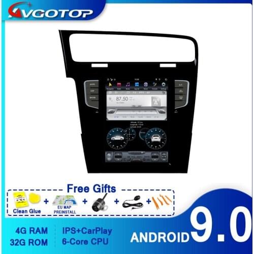 AVGOTOP Android 9.0 Tesla Vehicle Head Unit for VOLKSWAGEN GOLF 7 LOW Carplay GPS DSP Vertical Screen Car Radio