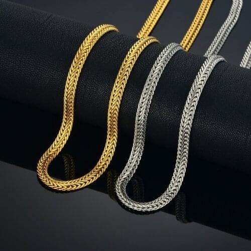 Mens Hip Hop Gold Color Chain homme Women Snake Chain Necklace For Men, Wholesale Collares 6MM Chain Jewelry