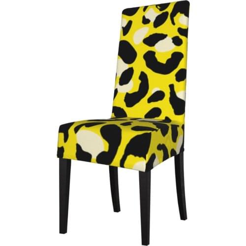 Leopard Print Chair Cover Stretch Home Dining Elastic Chair Covers Multifunctional Spandex Elastic Cloth Universal Size