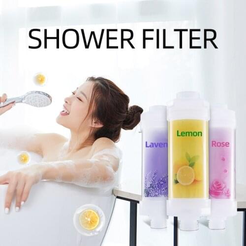 YenvQee waterontharder Bath Shower Filter Scent Rose, Lemon,Lavender Smelle Chlorine Removal Soften Bath Shower