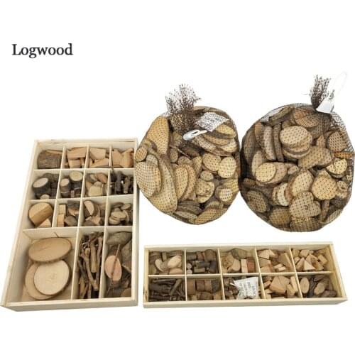 Logwood 30-50pcs Baby DIY Toy Nature Wood Art & Craft Handmade Create Wooden toy Educational Originality wood for Children Gift