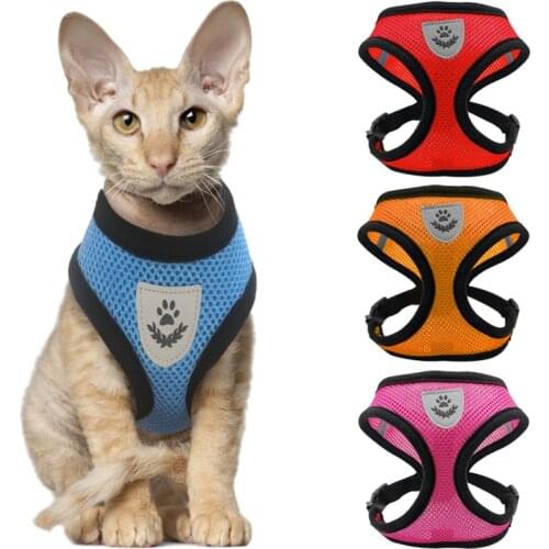 Breathable Mesh Cat Dog Adjustable Harness Leash Set Vest Walking Lead Leash Chihuahua Pug Small Medium