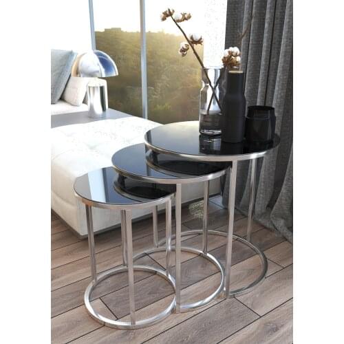 Smoked Mirrored Silver Pedestal Zigon Coffee Table Pad wohnzimmertisch طاولة غرفة معيشة столик из стекла