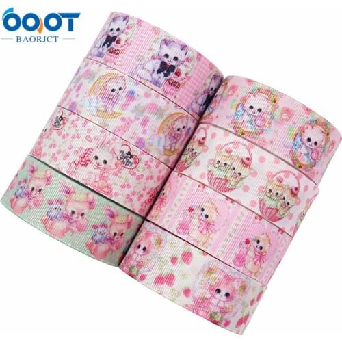 OOOT BAORJCT I-19223-448 25mm 10yards animal Thermal transfer Printed grosgrain Ribbons,bow cap DIY accessories decorations
