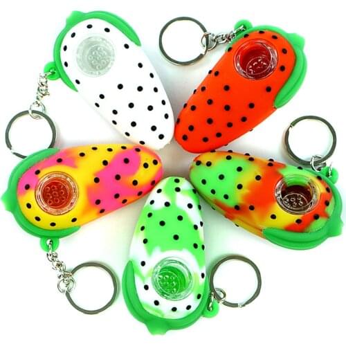 Novelty Tobacco Pipe with Glass Bowl Strawberry Style Heat Resistant Cute Cigarette Smoking Accessories