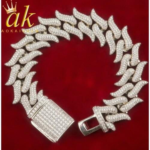 Mens Bracelet Mustache White Gold Color Hip Hop Jewelry