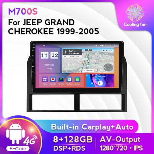 NaviFly For JEEP GRAND CHEROKEE 1999-2005 Car Multimedia Radio Player Android 11 6G RAM 128G ROM 4G LTE WIFI BT OBD DVR