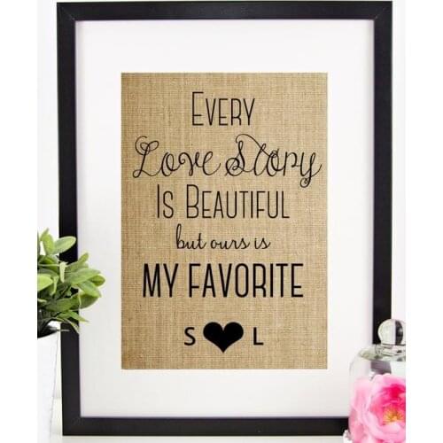 Personalized Burlap Print, Wedding Gift, Burlap Framed Art/ Reception Decor