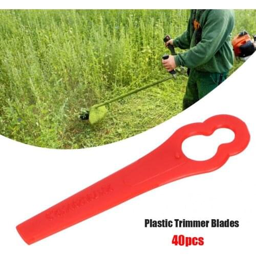 40pcs Plastic Trimmer Blades Blade Set Replacement Blade for Cordless Grass Trimmer Strimmer