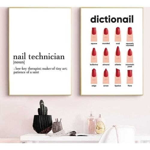 Nail Manicure Print Gift for Her Nail Shapes Makeup Poster nail technician Canvas Painting Definition Beauty Salon Decor Fashion