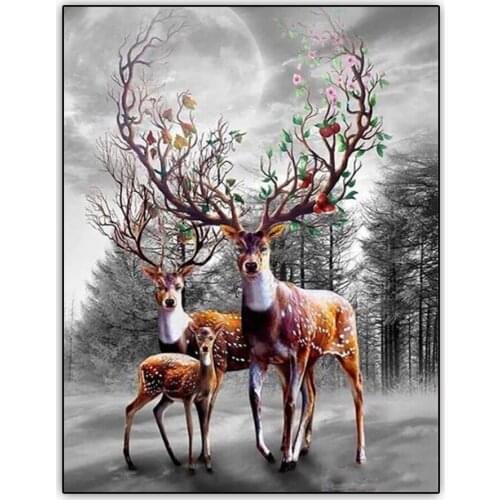 Full Square/Round DIY 5D Diamond Painting Christmas sika deer Diamond Embroidery Pictures Of Rhinestones Mosaic Art Decor DF173