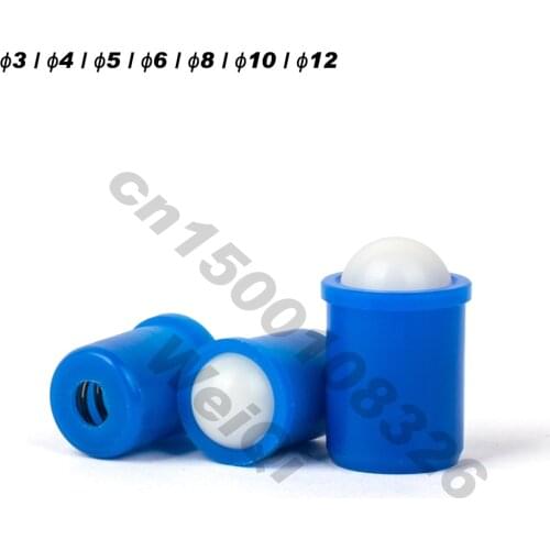 Press fit plungers,Ball plungers ,blue plastic body,pom or stainless steel ball,body dia 4mm 5mm 6mm 8mm 10mm 12mm