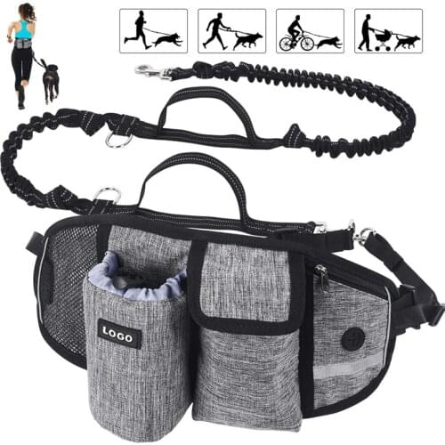 Personalized Dog Training Waist Bag Leash Hands-Free Outdoor Pet Running Walking Leash Portable Dog Food Water Cup Storage Bags