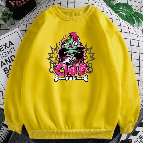 Horror Guitarist Personalized Text Print Warm O-Neck Sweatshirt Fashion Harajuku Hoody Female Long Sleeve Kpop Woman Crop Hoodie