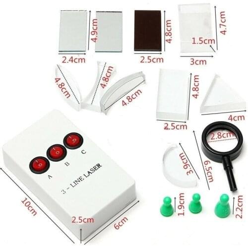 Triangular Prism Laser Lights Concave Convex Lens Physical Optics Experiment Set Science Experiment Child Gift Toy set