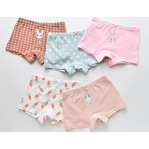 HPBBKD 5Pcs/lot Girls Cotton Boxer Briefs Girl Panties Girls Boxer Shorts Childrens Panties Kids Underwear For 4-14 Years GU225
