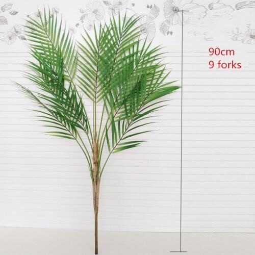 90cm9 Fork Artificial Large Palm tree Tropical Main Plants Bundle Green Plastic Tree Indoor Landscaping Hotel Balcony Home Deco