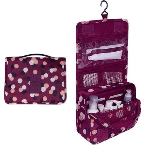 High Capacity Makeup Bag Cosmetics Storage Bag Travel Hanging Makeup Bag Portable Foldable Toiletry Organizer Pouch