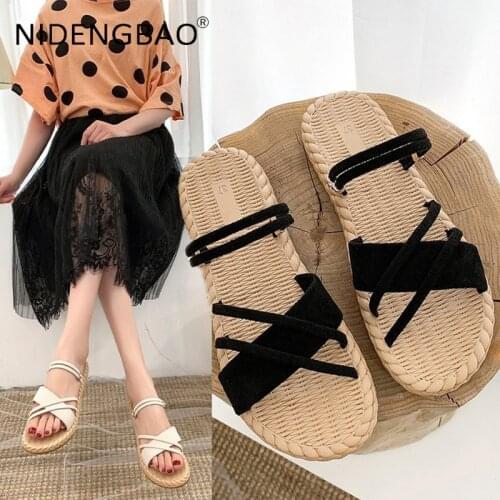 Women Sandals 2021 Summer Flat Beach Shoes Fashion Roman Style Thin Strips Gladiator Non Slip Female Sandalias De Las Mujeres