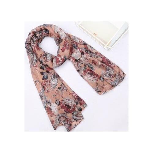 2018 Women Paisley Blossom Print Scarves Shawls Floral Rose Print Wrap Hijab Muffler 2 Color Wholesale 10pcs/lot Free Shipping
