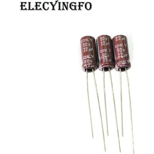 10pcs 22uF 50V22UF NIPPON NCC KY Series 5x11mm Low ESR 50V22uF Aluminum Electrolytic Capacitor