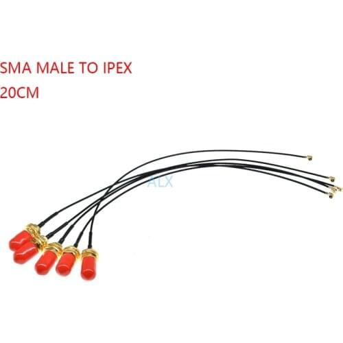5PCS 20CM RP SMA Straight pin TO IPEX FEMALE connector RF Pigtail cable RG178 uFL/u.FL/IPX Antenna adapter wire for WIFI/GSM/GPS