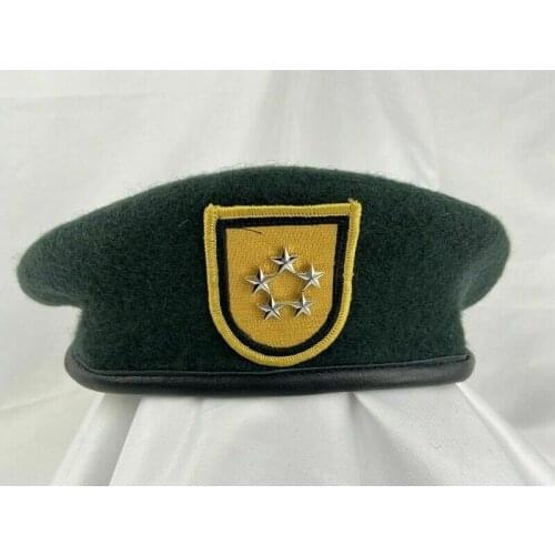 US Army 1th Special Forces Group Green Beret Officer 5 Star General Rank Hat Military Store