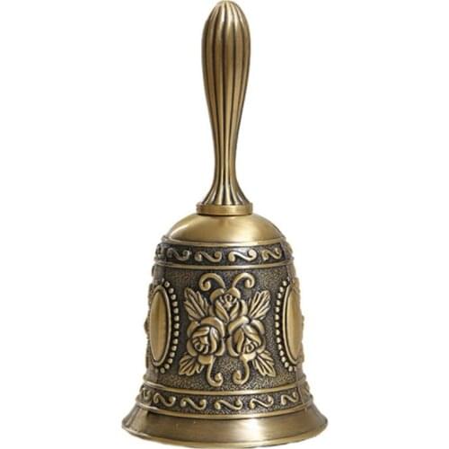 Antique Hand Bell Call Bell Multi-Purpose Bells for Wedding Bells Temple Bell School Bell for Toddlers Bronze