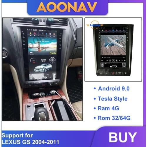 AOONAV 11.8 inch CAR GPS Radio navigation For-LEXUS GS 2004-2011 car DVD player vertical screen Android 9.0 support carplay