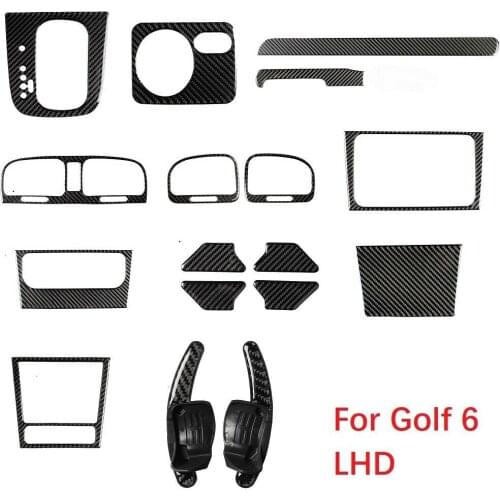 Real Carbon Fiber Interior Cover Trim Kit Fit For VW Golf 6 MK6 GTI R 2008-2012