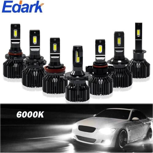 Edark Car H1 H7 H8/H9/H11 H10 Led Headlight Bulbs 6000K Canbus CSP LED Lamps 9005 9006 9012 H4 H13 9004 9007 H3 880/881 Lights