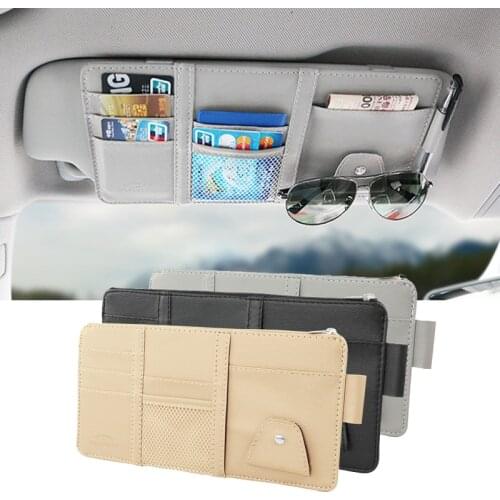 Car Sun Visor Storage Bag Sunglasses Holder Sunshade Clip Storage Bags For Volkswagen Polo Golf 5 6 7 Passat B5 B6 B7 Tiguan