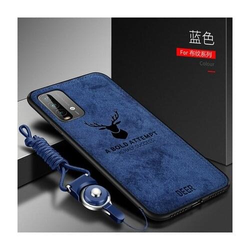 For Xiaomi POCO M3 Case Luxury Soft Silicone+Hard fabric Deer Slim Protective Back Cover Case for xiaomi mi 10T Lite phone shell