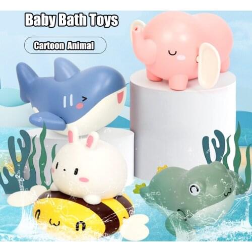 Bathroom Baby Toys Cartoon Animal Swimming Ducks Frog Wind-up Chain Clockwork Water Game Play Bath Toys For Kids Gift