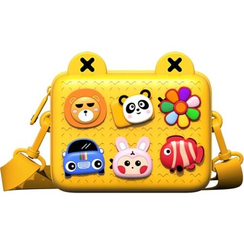 Kids Crossbody Toddler Purse Cute Shoulder Messenger Bags Children Handbag for Boys Girls Removable DIY Cartoon Deco