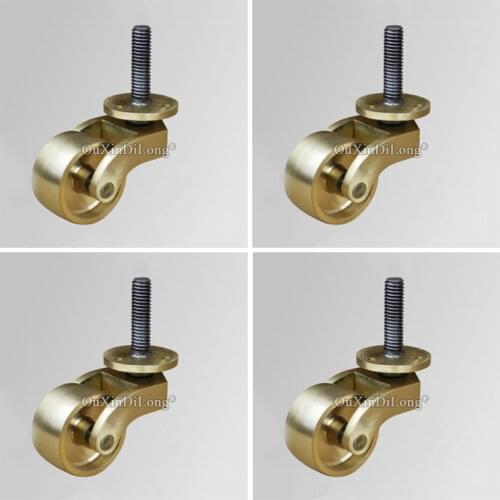 European Antique 4PCS Heavy Duty Brass Universal Furniture Casters Table Chair Sofa Bar Piano Mute Wheel Pulleys Rollers Runners