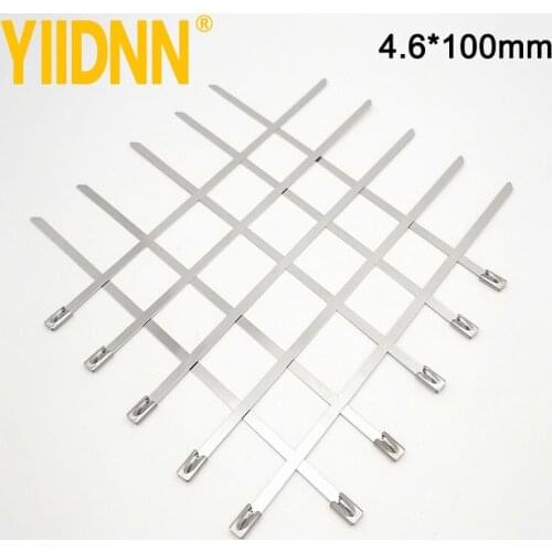 100 PC 201/304/316 Stainless Steel Zip Ties Cable Ties 4.6mm*100mm Multi Functional Cable Straps Locking Metal Zips Ties