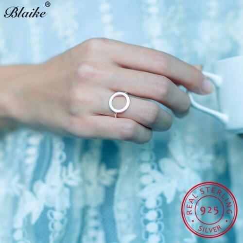 Simple Round Circle Thin Ring s925 Sterling Silver Rings For Women Minimalist Wedding Bands Open Engagement Rings Fine Jewelry
