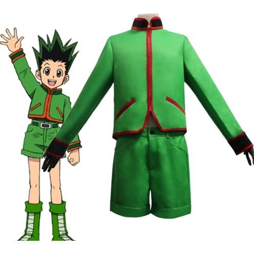 Comic Anime Hunter Cosplay Costumes GON FREECSS Cosplay Costume Green Uniforms Clothes Suits Outfits Wears Full Sets Anime