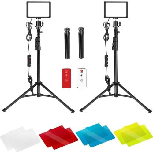 Neewer 2 Packs USB LED Video Light with Remote Control Kit - Photography Continuous Table Top Lighting for Photo Studio Shooting