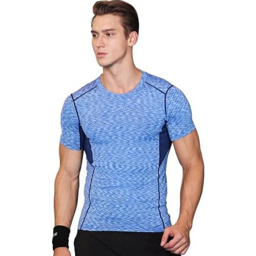 2021Summer New Mens T-shirt Short-sleeved Loose Quick-drying Sports Running Fitness T-shirt Training Breathable Fitness Clothes