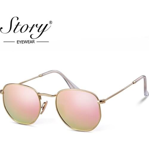STORY retro ploygon sunglasses women men 2019 Brand Designer vintage Polarized eyewear Mirror Sun Glasses For Female SZ3548