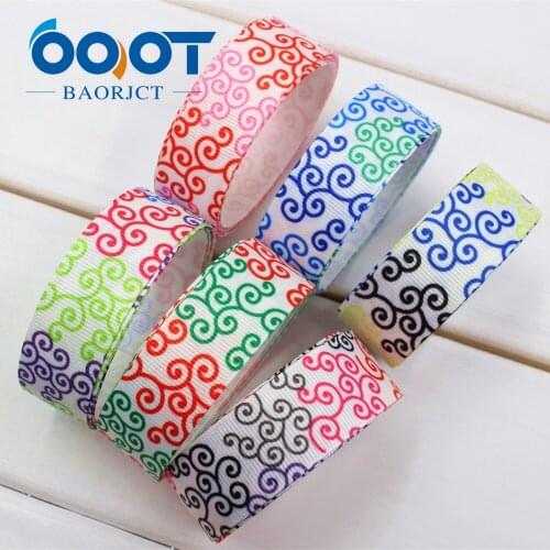 OOOT BAORJCT 173163 , 1'' 25mm Geometric pattern printing grosgrain ribbon , DIY hand-made headdress accessories materials