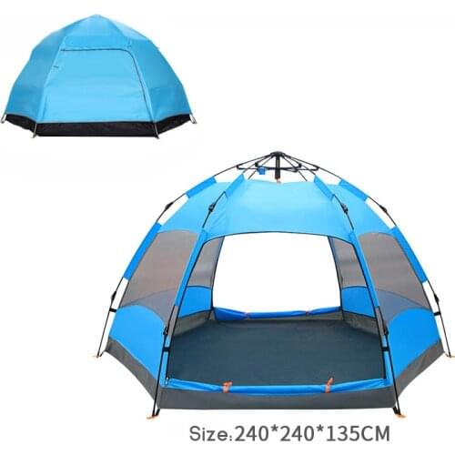 3-4 People Automatic Pop-Up Instant Large Tent Waterproof Outdoor Camping Family UV Sunshade Shelter Large Family Tents 2 Colors
