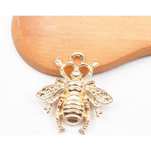 10 PCS 19x20mm Metal Alloy KC Gold Plated Bees Pendant Charms DIY Handmade Accessories For Jewelry Making