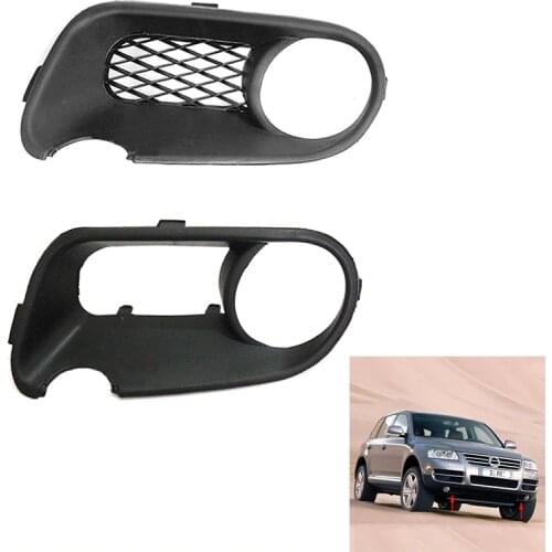 Auto Front Left Side Foglight Fog Light Lamp Grille Grill Mesh Cover for VW Touareg 2003 2004 2005 2006 7L6853663F 7L6853664F
