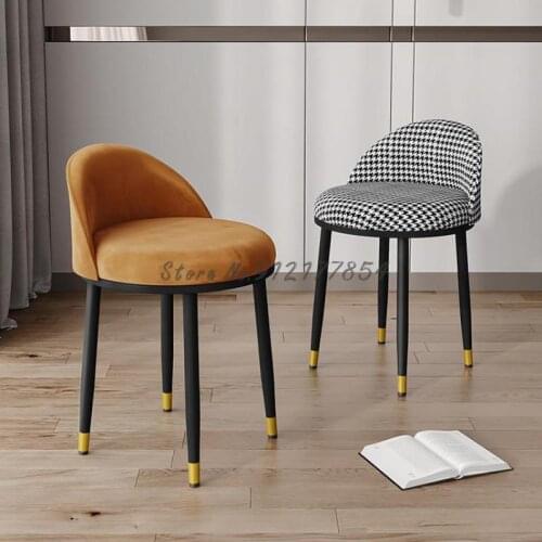 Light luxury houndstooth makeup stool ins Nordic bedroom minimalist dressing table chair net red modern minimalist dressing stoo